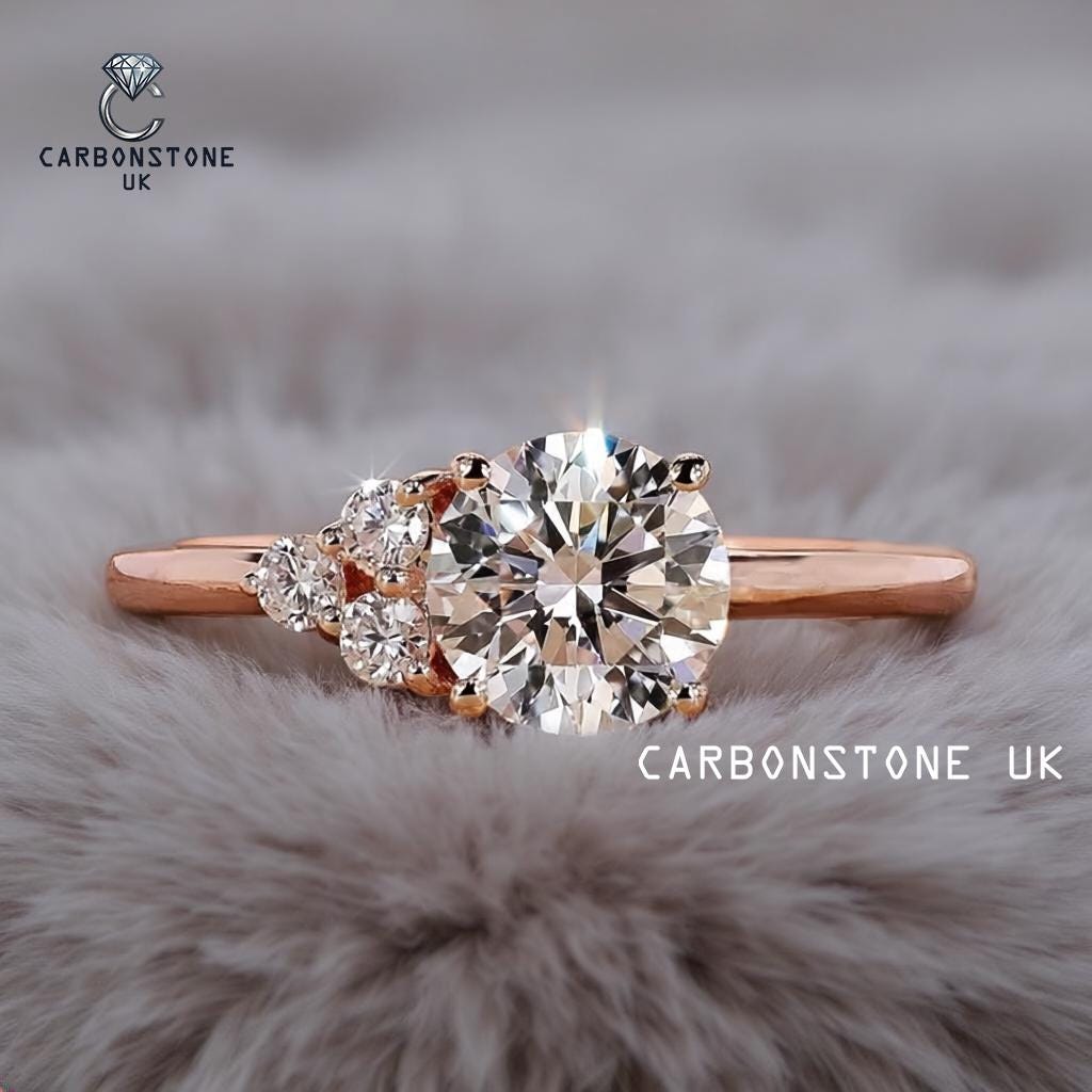 Cluster Round Cut Engagement Ring