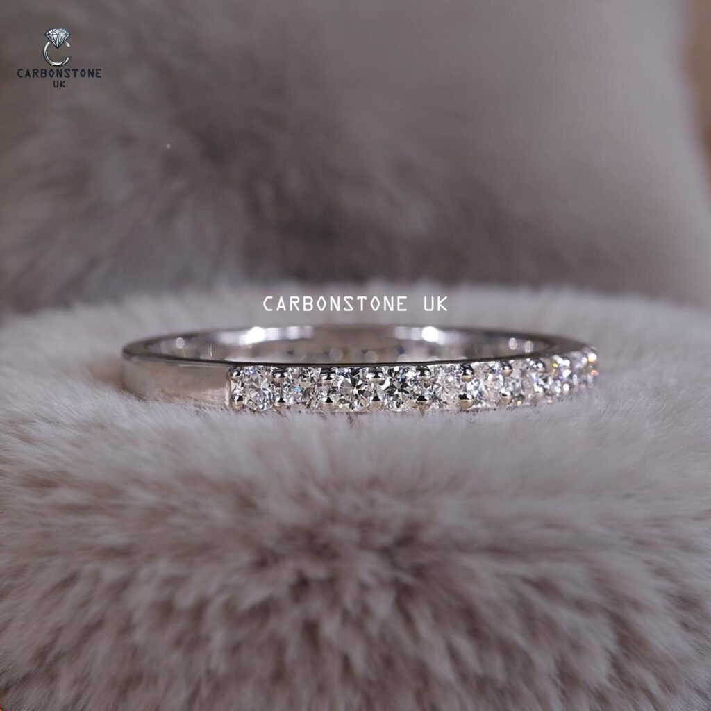 Stackable Round Cut Three Quarter Eternity Band