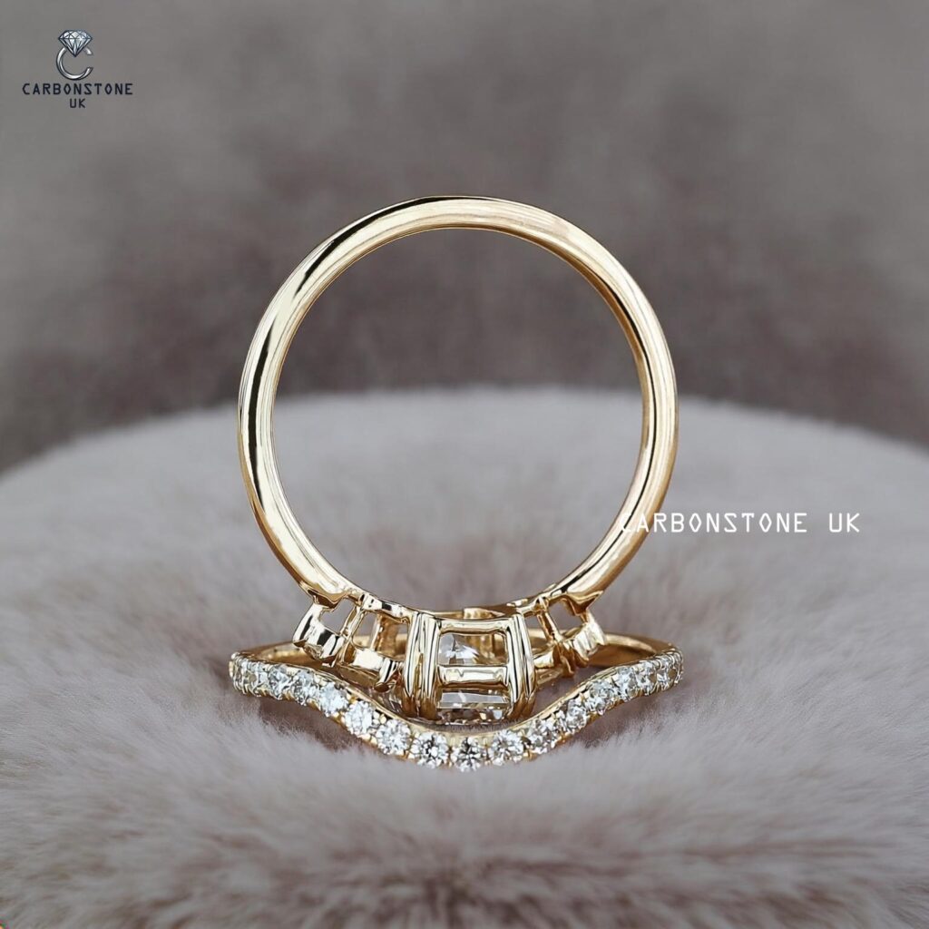 Curved Radiant Cut Bridal Set