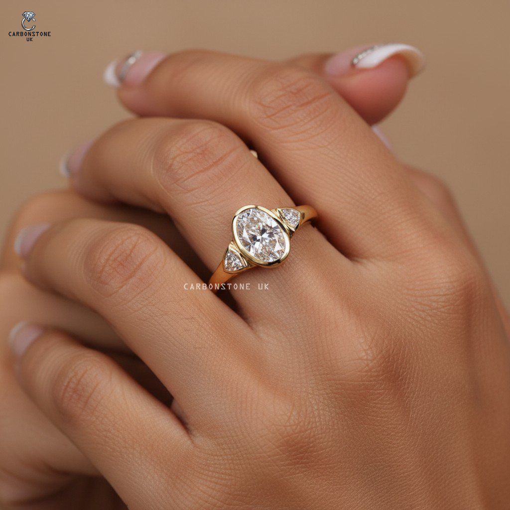 Three Stone Oval Cut Engagement Ring