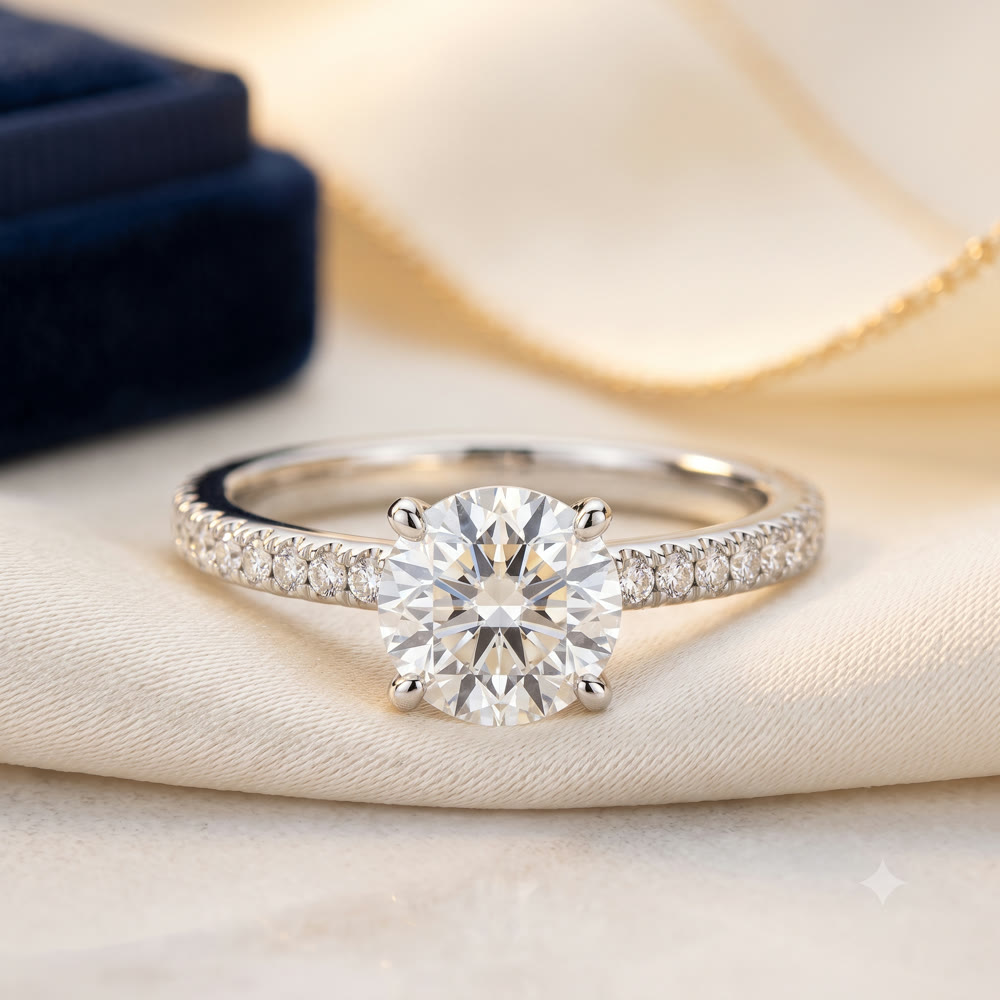 Pave engagement ring