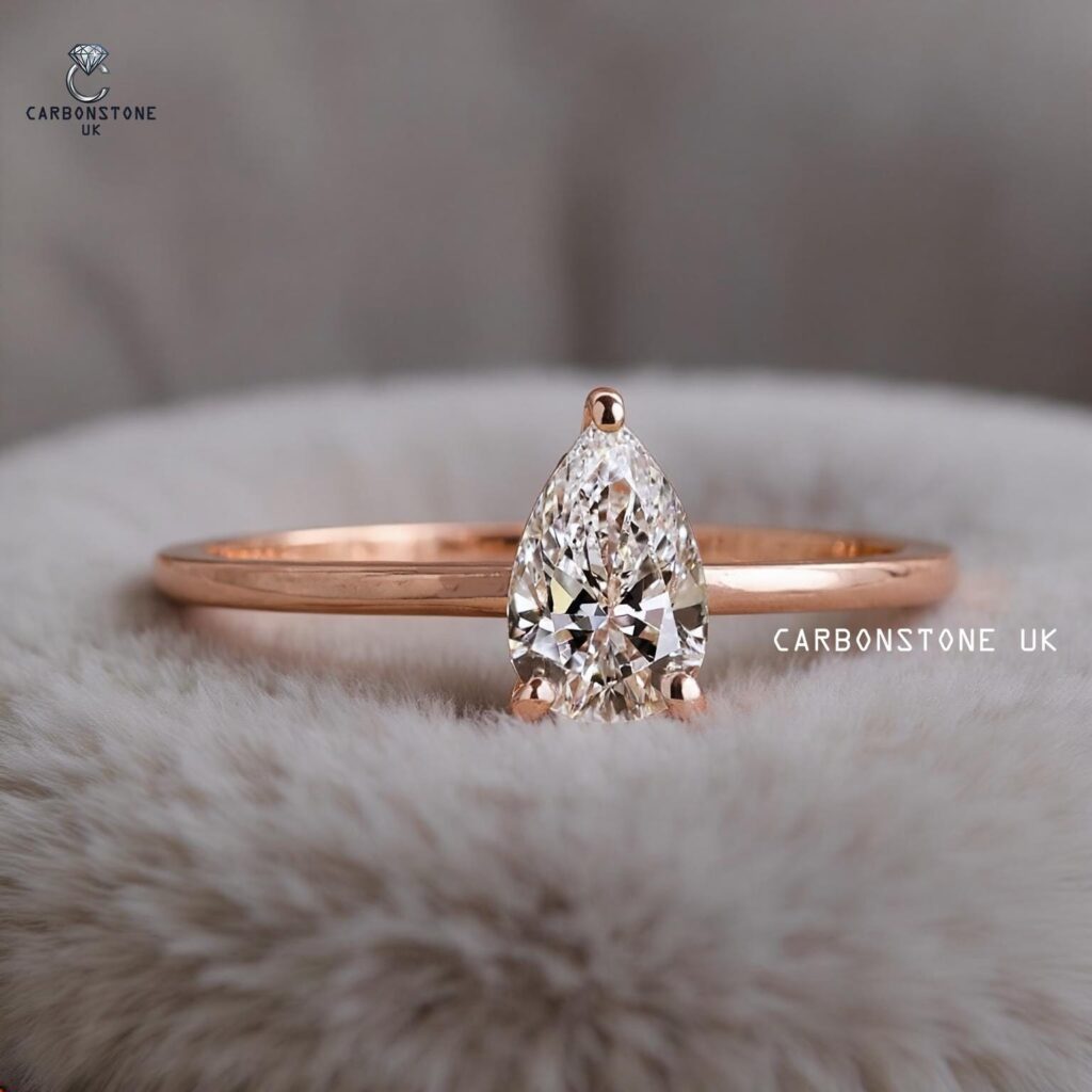 Stackable Pear Cut Engagement Ring