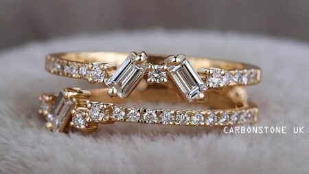 Pave Baguette Cut Wedding Band