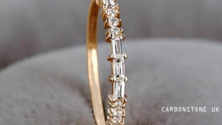 Baguette Cut Half Eternity Band in Sterling Silver