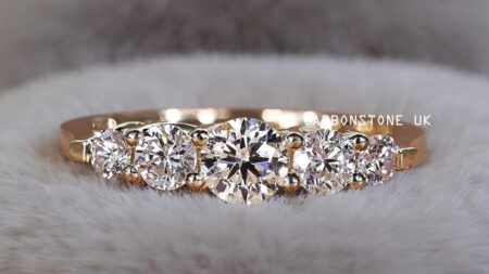 5 Stone Round Cut Engagement Ring