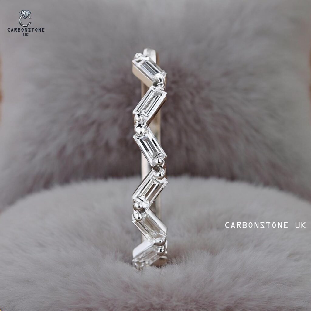 Stackable Baguette Cut Half Eternity Band