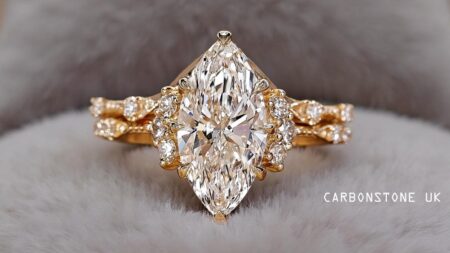 V Shaped Marquise Cut Engagement Ring