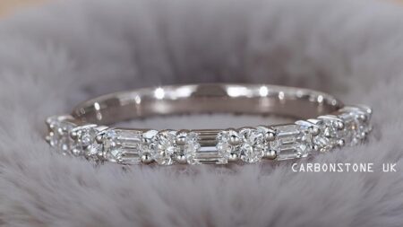 Stackable Emerald Cut Half Eternity Band