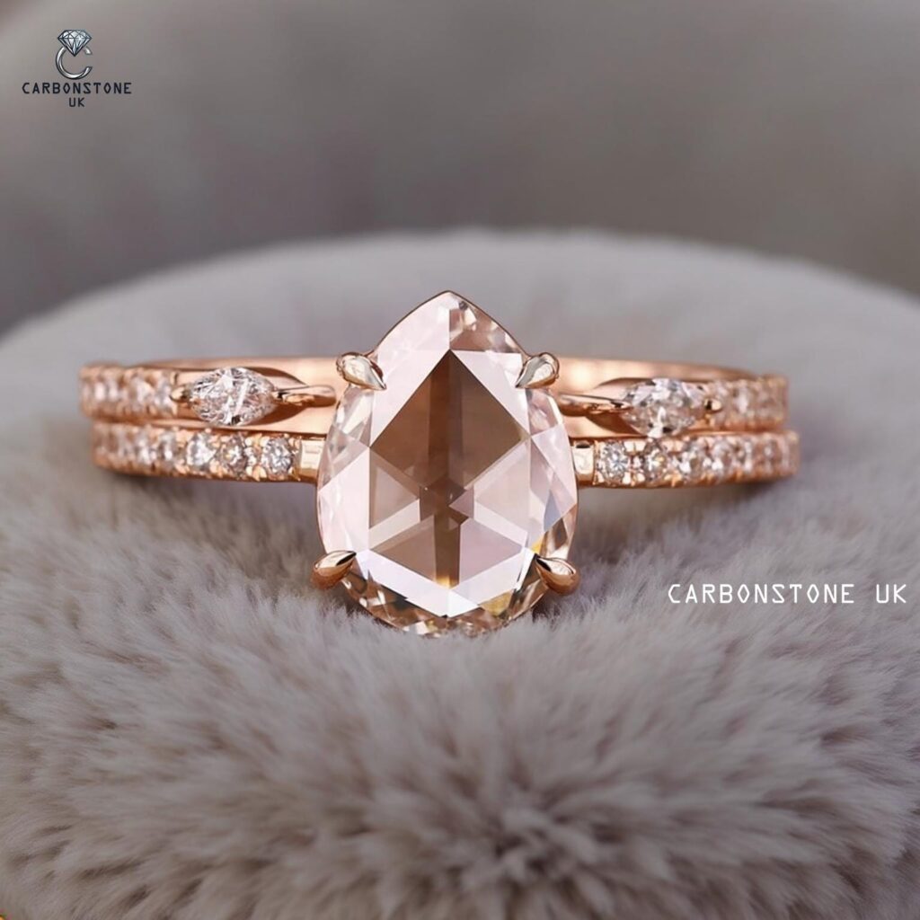 Vintage Pear Rose Cut Engagement Ring