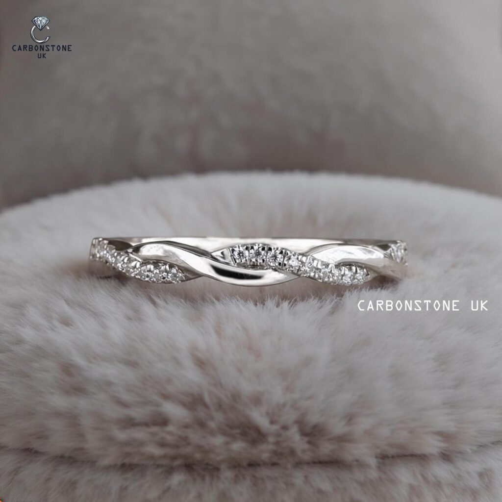 Twisted Round Cut Half Eternity Band
