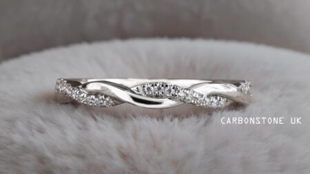 Twisted Round Cut Half Eternity Band