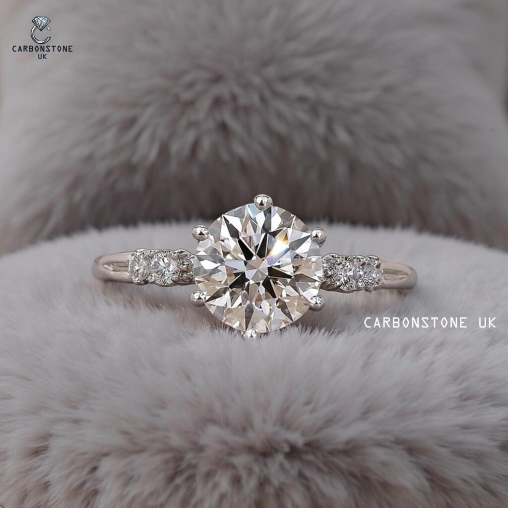 Solitaire Round Cut Engagement Ring in Platinum