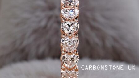 Stackable Heart Cut Eternity Band in Rose Gold