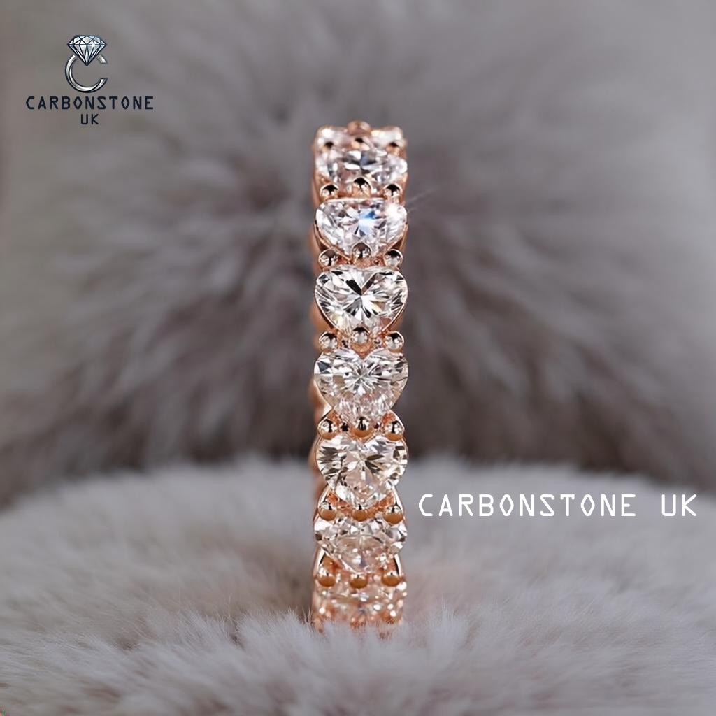 Stackable Heart Cut Eternity Band in Rose Gold