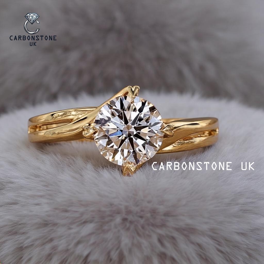 Twisted Round Cut Engagement Ring