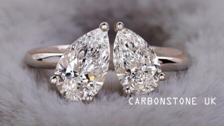 Toi et Moi Pear Cut Engagement Ring in White Gold