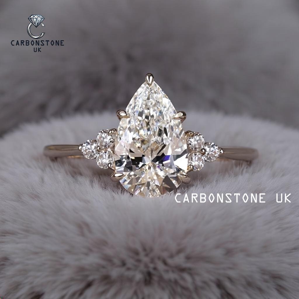 7 Stone Pear Cut Wedding Band in Sterling Silver
