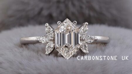 Solitaire Hexagon Cut Engagement Ring