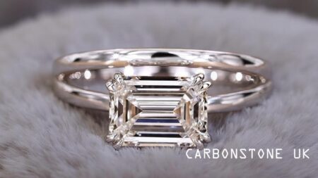 Hidden Halo Emerald Cut Engagement Ring