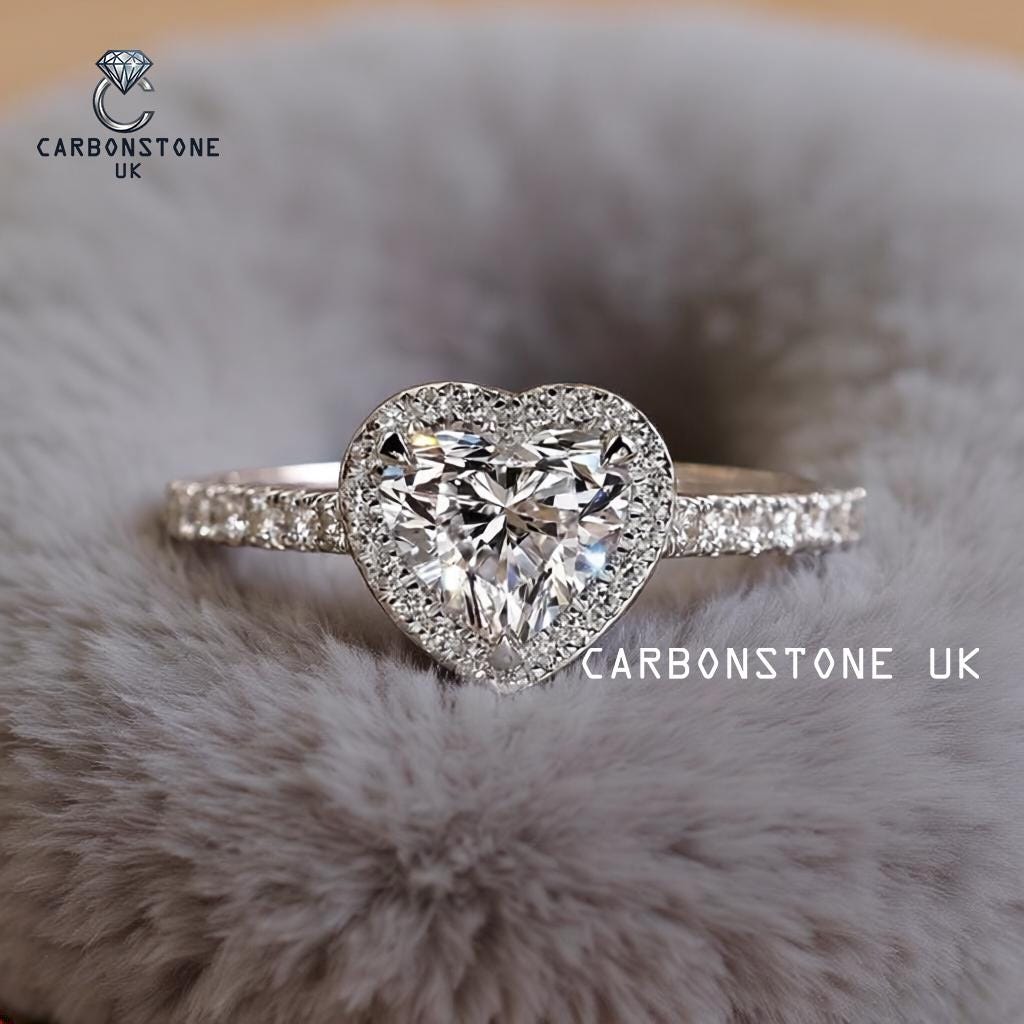 Halo Heart Cut Engagement Ring in Rose Gold