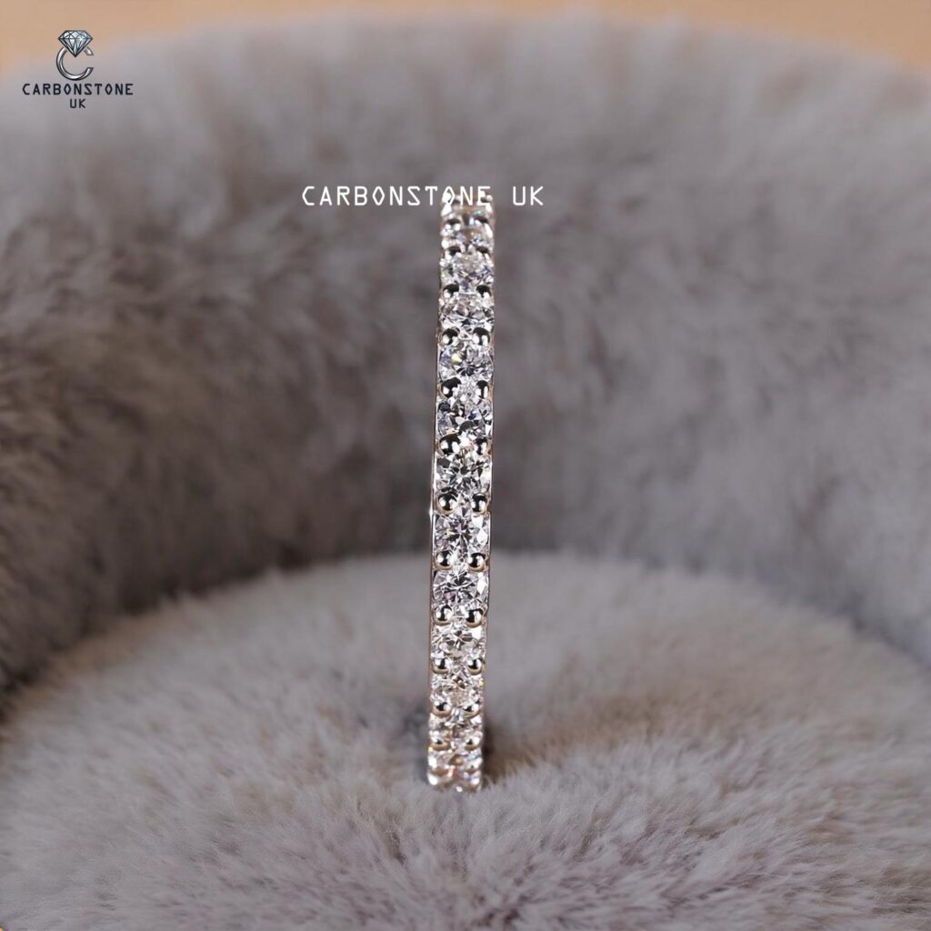 Stackable Round Cut Three Quarter Eternity Band