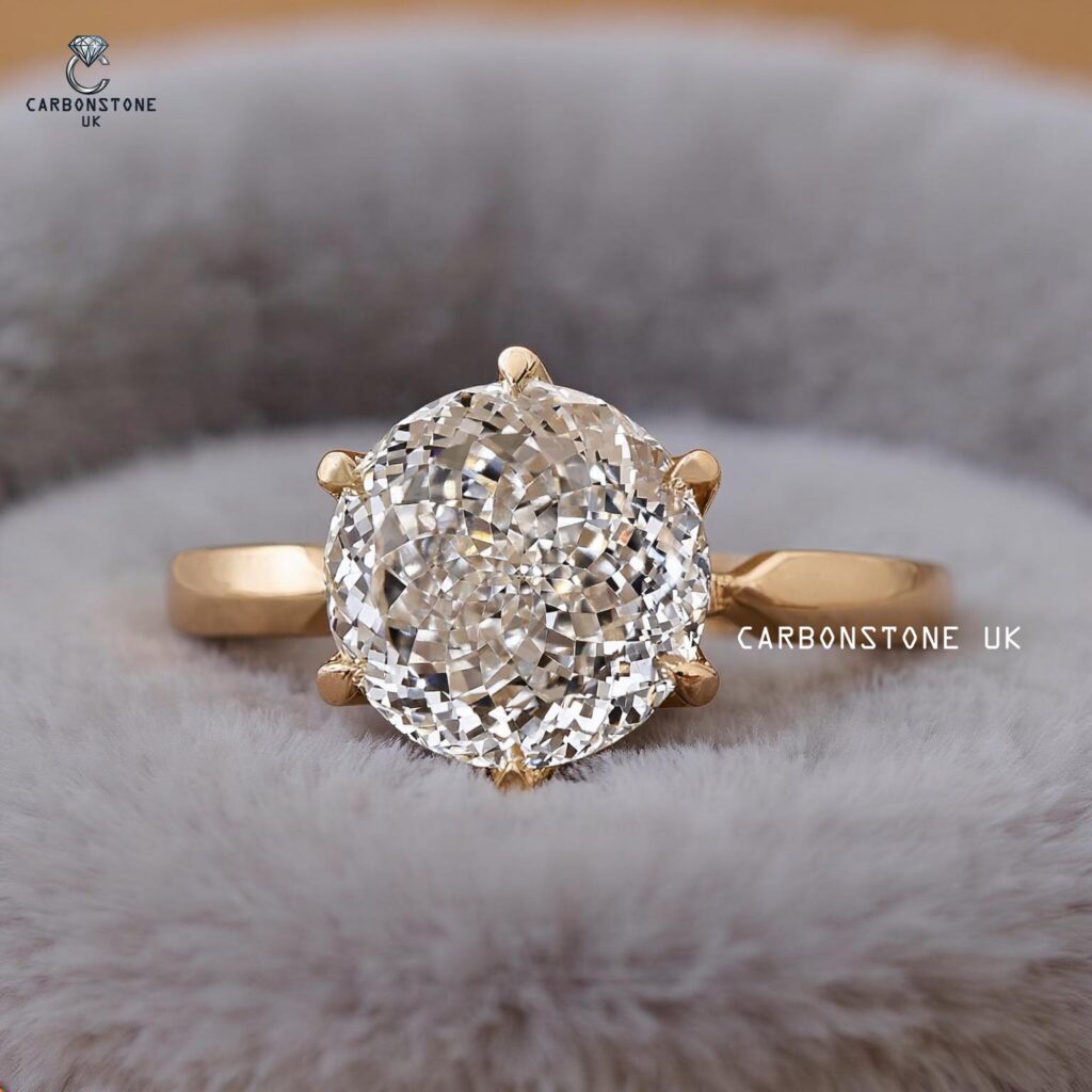 Solitaire Round Cut Engagement Ring in Rose Gold