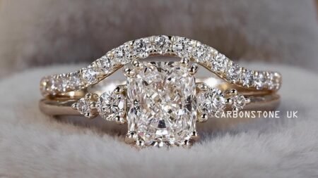 Curved Radiant Cut Bridal Set
