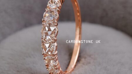 Stackable Rose Cut Wedding Band in Sterling Silver