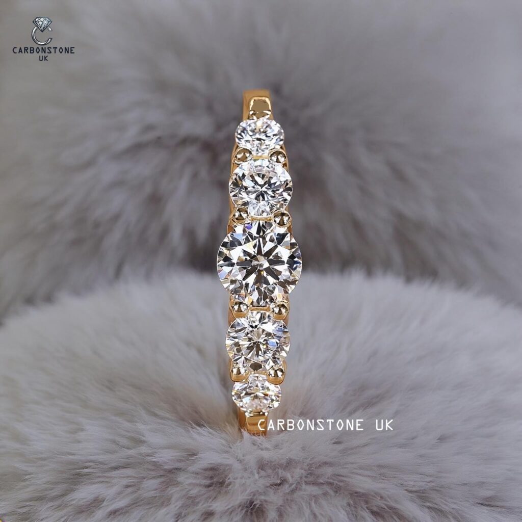 5 Stone Round Cut Engagement Ring