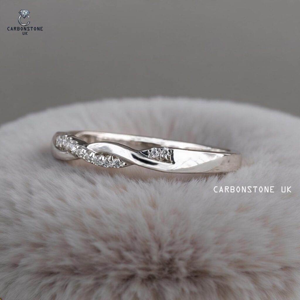 Twisted Round Cut Half Eternity Band