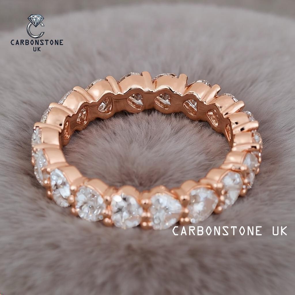 Stackable Heart Cut Eternity Band in Rose Gold