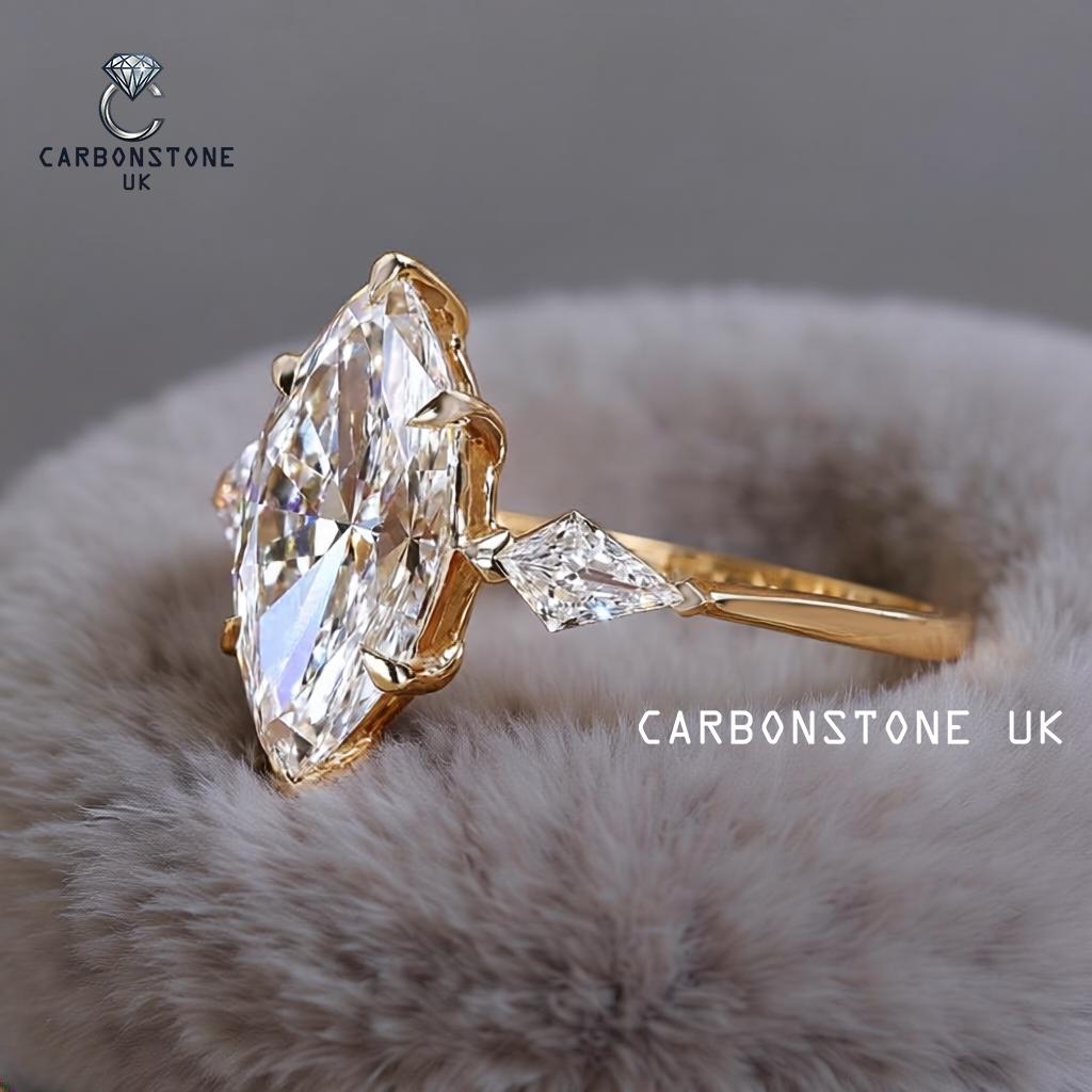 Three Stone Marquise Cut Engagement Ring