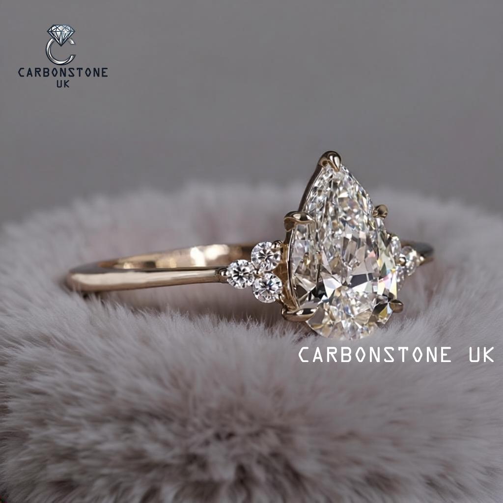 7 Stone Pear Cut Wedding Band in Sterling Silver