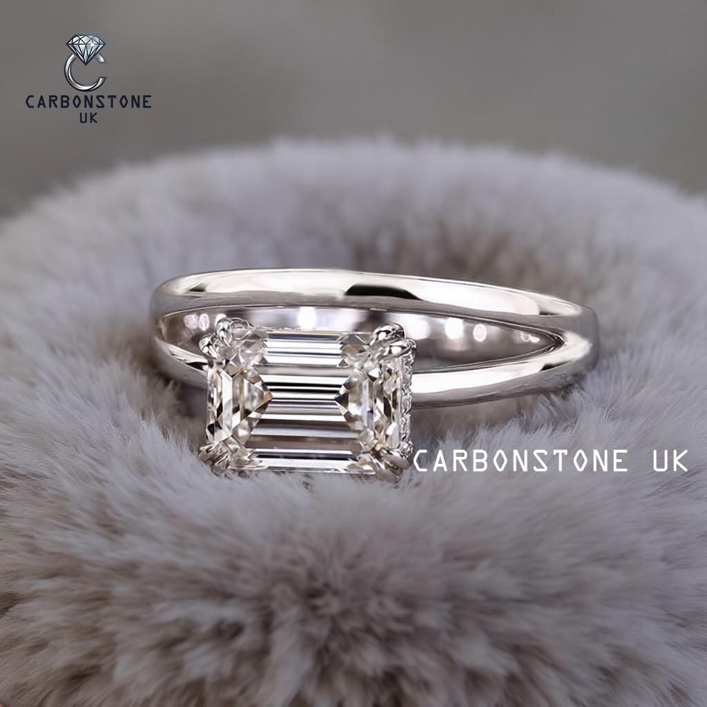Hidden Halo Emerald Cut Engagement Ring