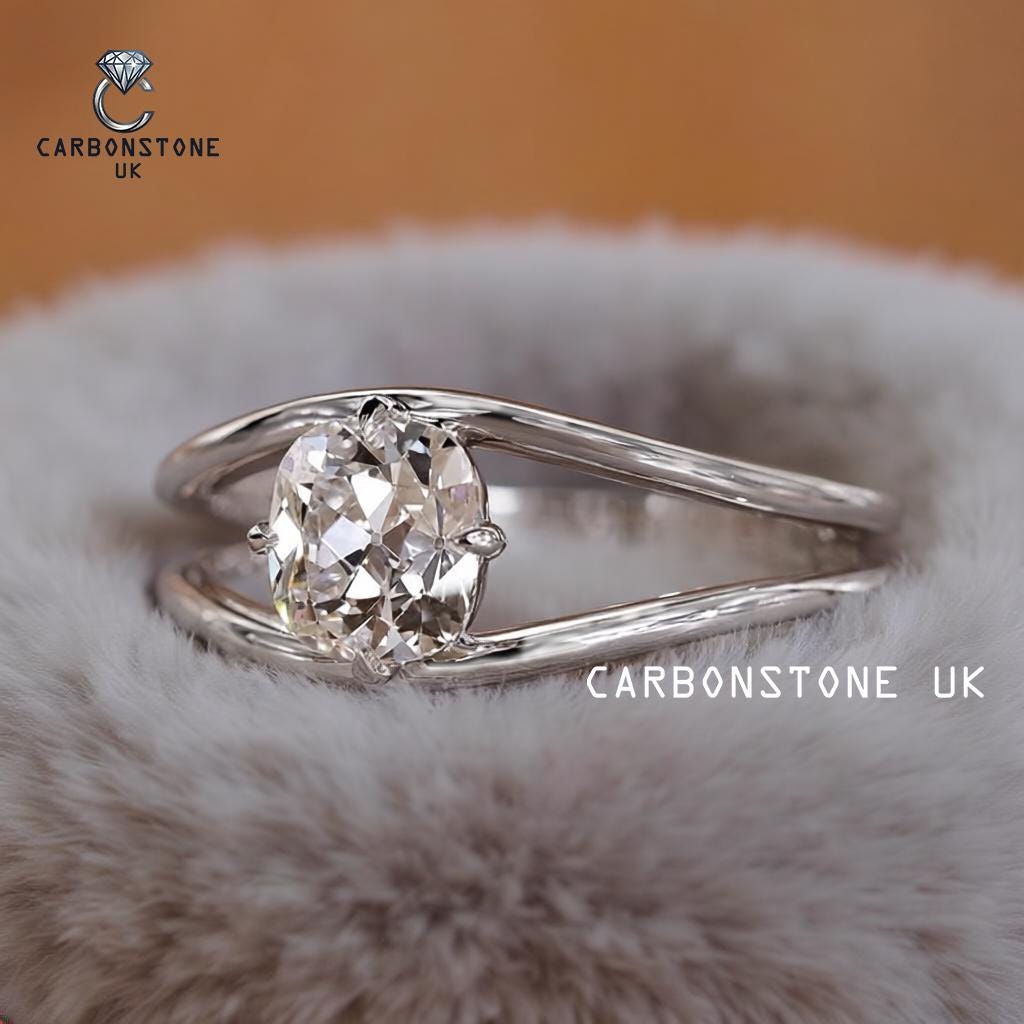 Solitaire Cushion Cut Wedding Band in Sterling Silver