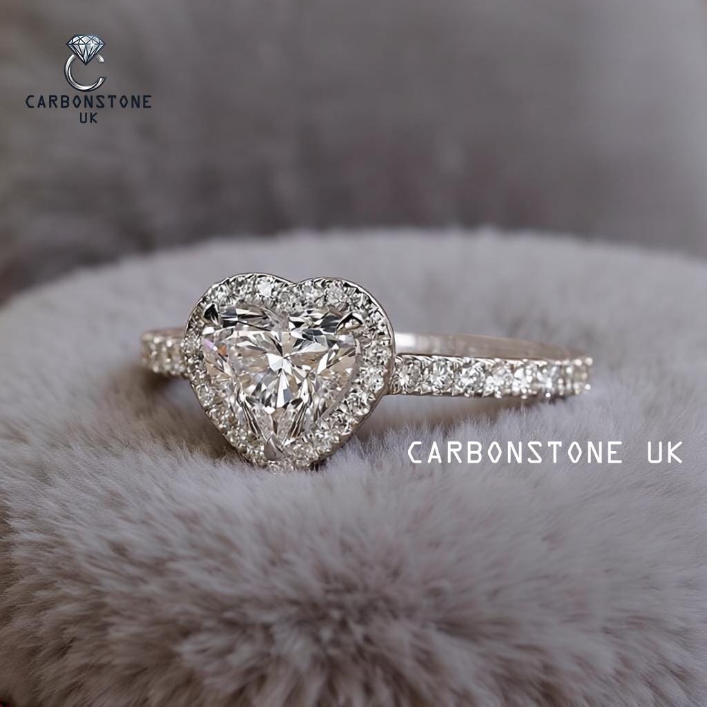 Halo Heart Cut Engagement Ring in Rose Gold