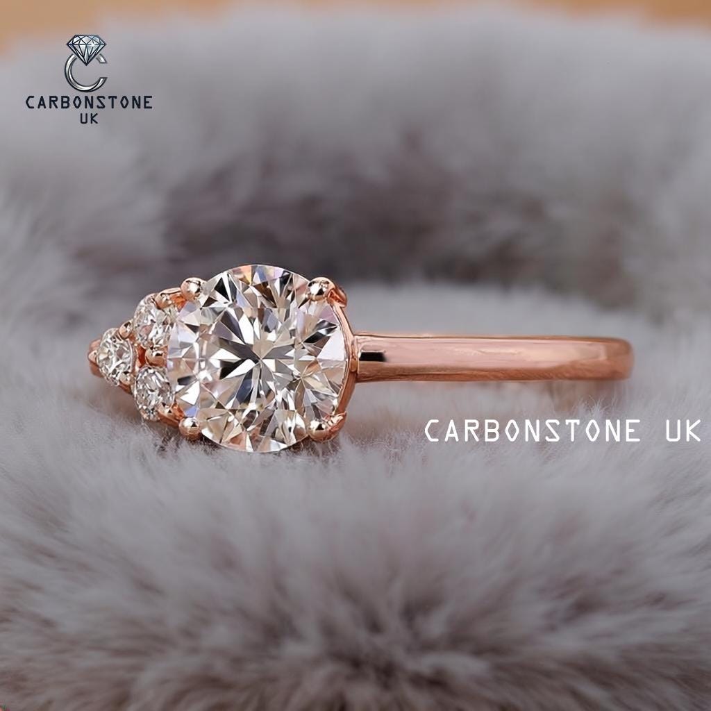 Cluster Round Cut Engagement Ring