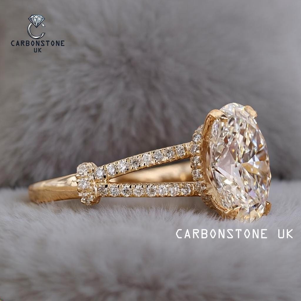 Hidden Halo Oval Cut Engagement Ring