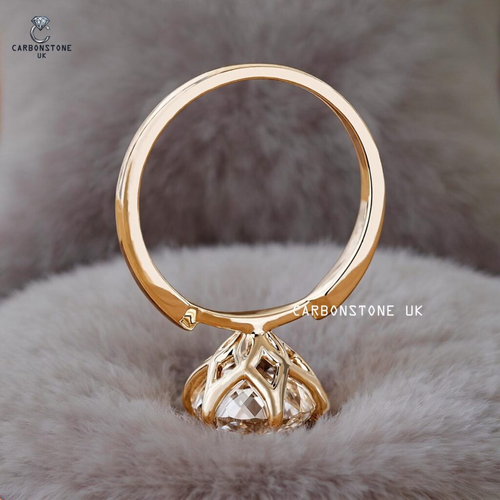 Solitaire Round Cut Engagement Ring in Rose Gold