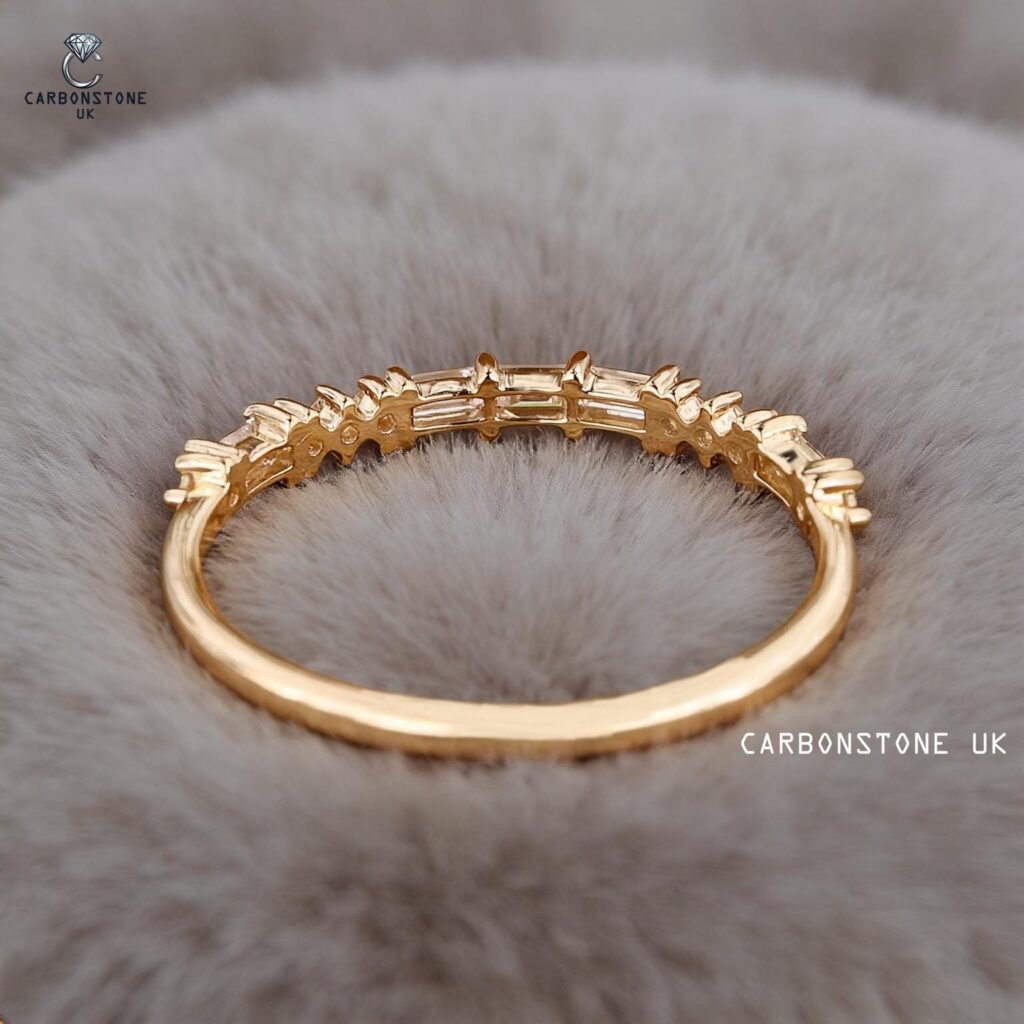 Baguette Cut Half Eternity Band in Sterling Silver