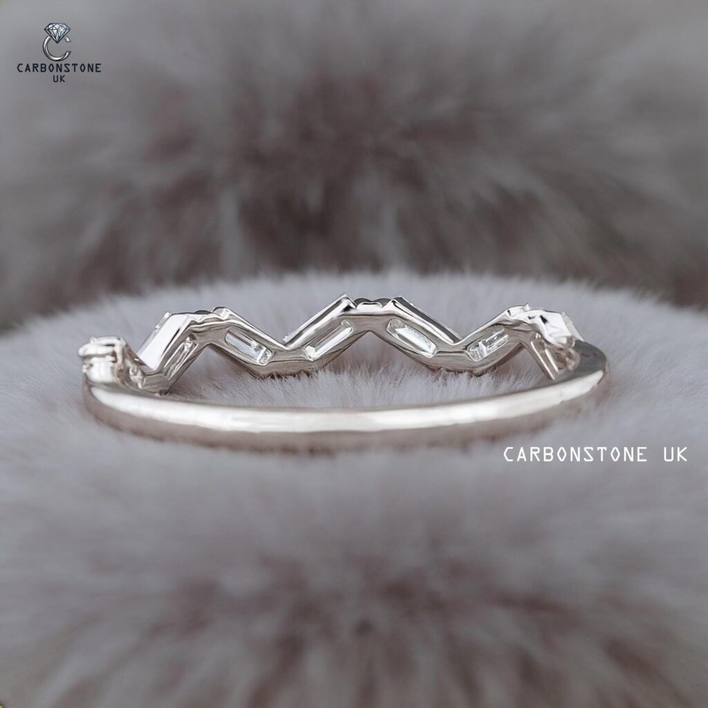Stackable Baguette Cut Half Eternity Band