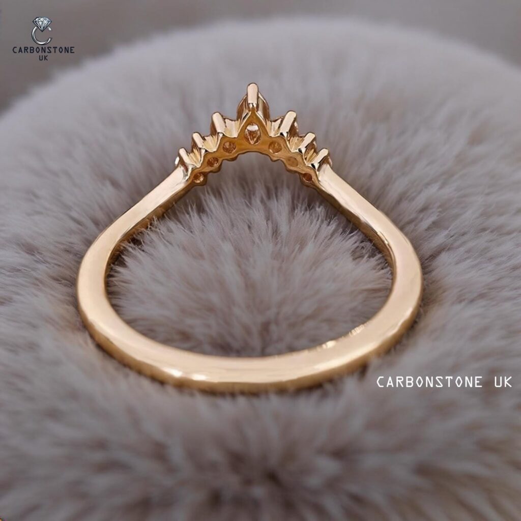 7 Stone Round Cut Wedding Band in Yellow Gold