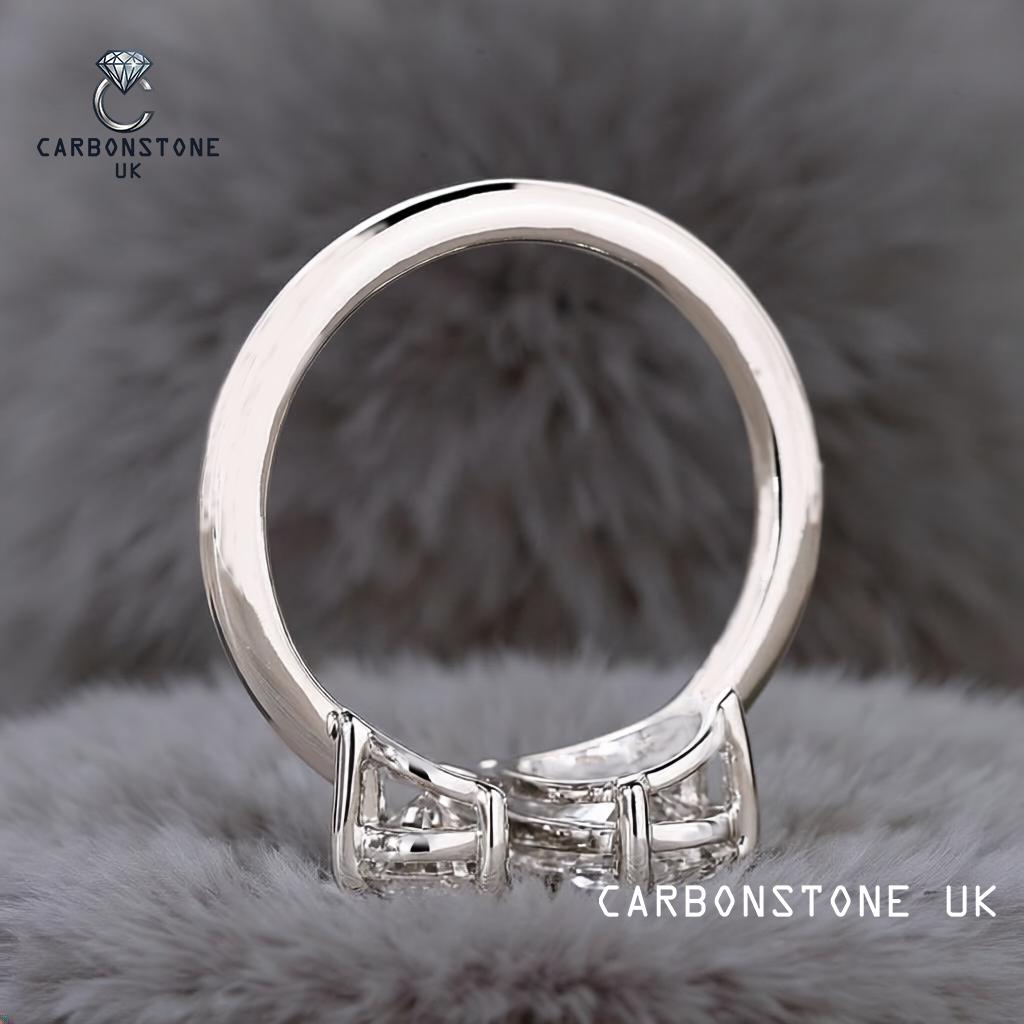 Toi et Moi Pear Cut Engagement Ring in White Gold