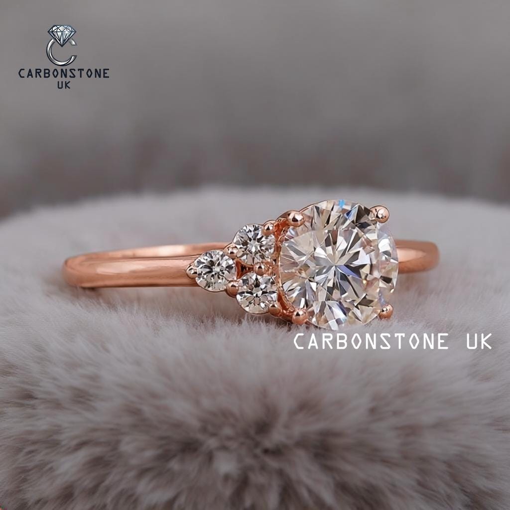 Cluster Round Cut Engagement Ring