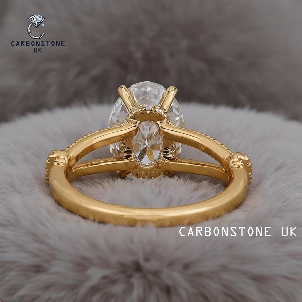 Hidden Halo Oval Cut Engagement Ring