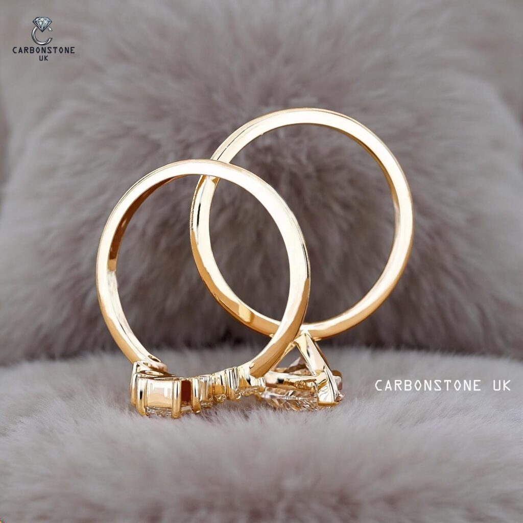 Curved Pear Cut Bridal Set