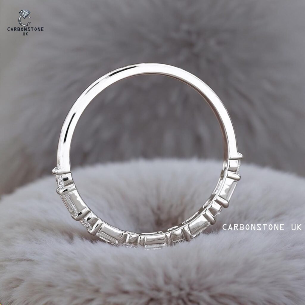 Stackable Emerald Cut Half Eternity Band