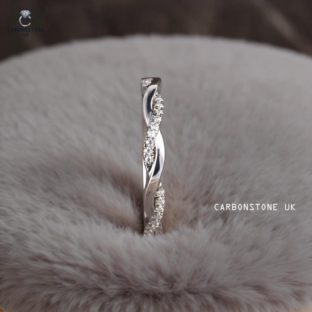 Twisted Round Cut Half Eternity Band