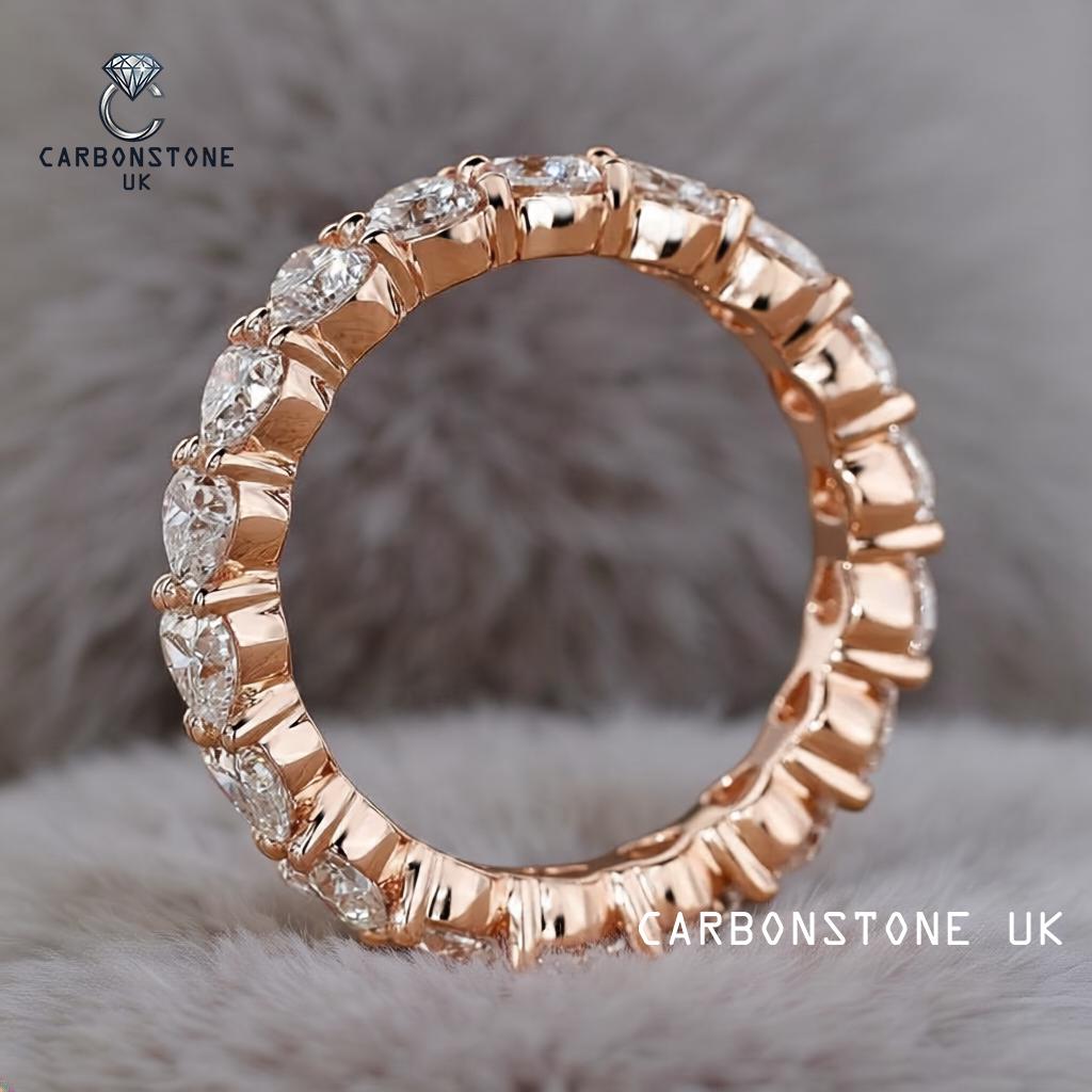 Stackable Heart Cut Eternity Band in Rose Gold