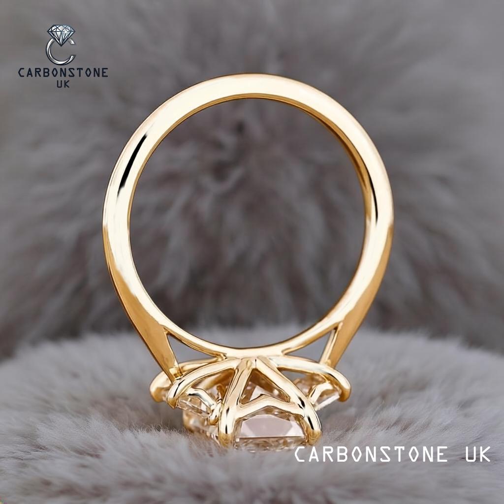Three Stone Emerald Cut Engagement Ring